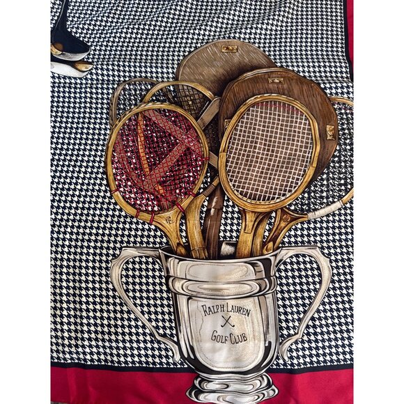 Vintage Polo Ralph Lauren Golf Club Trophy Silk Scarf - Picture 6 of 8